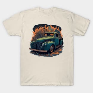 Drive in Style: Retro-Inspired Vintage Car Illustration T-Shirt